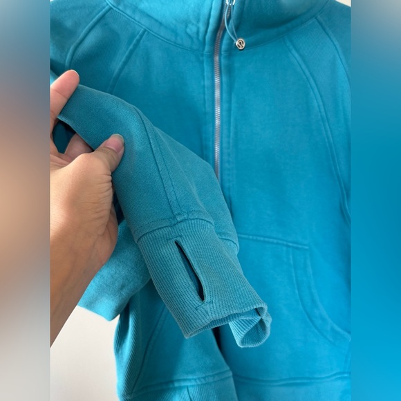 Lululemon Scuba Oversized Half Zip Funnel Neck Teal Fleece Sweater - XL/XXL - Picture 4 of 7